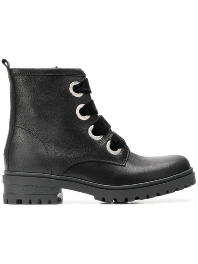 Tommy Jeans Lace-up Ankle Boots In Black