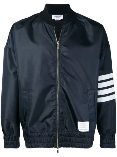 Thom Browne 4-bar Oversized Ripstop Bomber In Blue