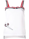 Thom Browne Sequin Icon Bow Tie Camisole In White