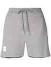 Thom Browne Rwb Stripe Piqué Shorts In Grey