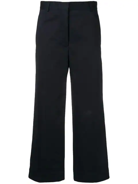 Thom Browne Tailored Cotton Cropped Trousers In Blue | ModeSens