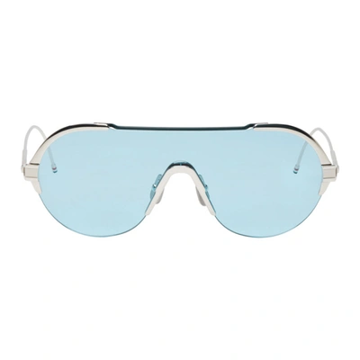 Thom Browne Mono-lense Sunglasses In Nvywhtrdslv