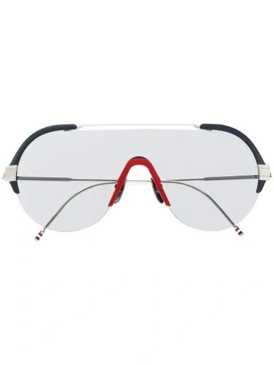 Thom Browne Tbs811 Mask-frame Sunglasses In Silver