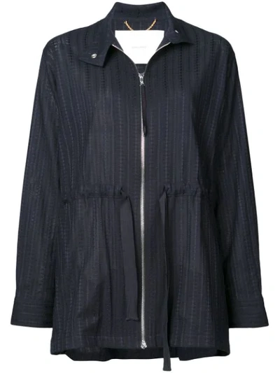 Adam Lippes Swiss Voile Anorak In Blue