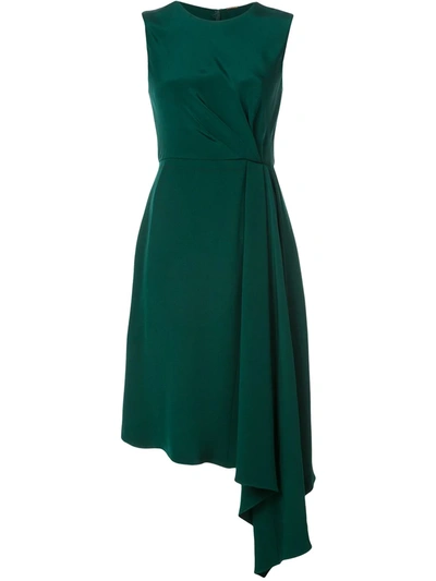 Adam Lippes Asymmetric Short-sleeve Dress In Green