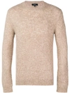 Theory Crew Neck Sweater In Brown