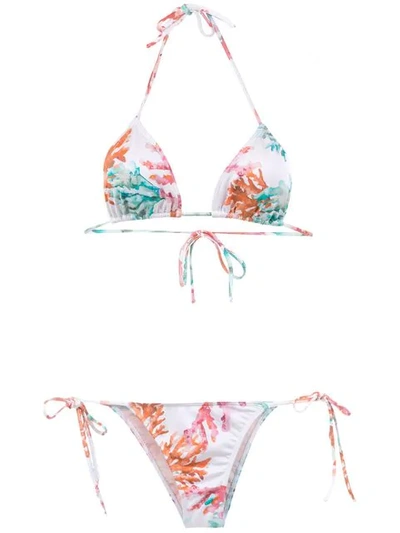 Brigitte Printed Triangle Bikini Set In Multicolour