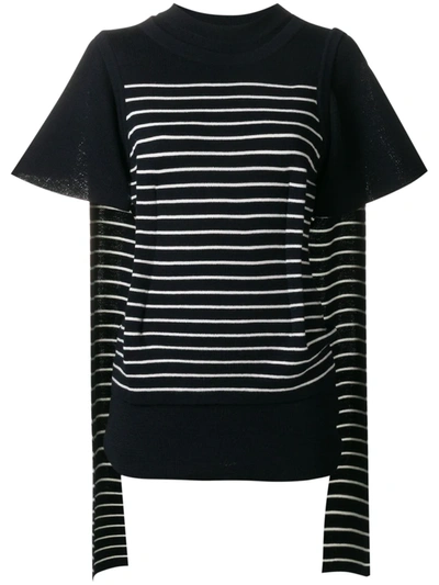 Jw Anderson Double Layer-sleeve T-shirt In Blue