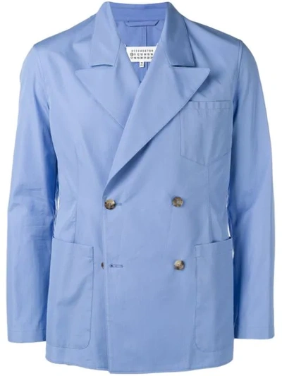 Maison Margiela Double-breasted Jacket In Blue