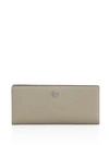 Tory Burch Robinson Slim Saffiano Leather Wallet In French Gray/gold