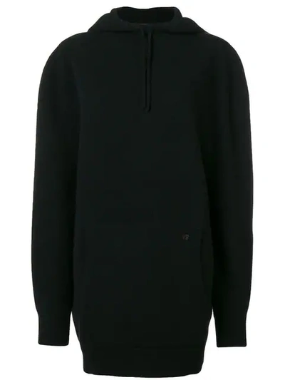 Victoria Beckham Oversized Hooded Sweater In Black