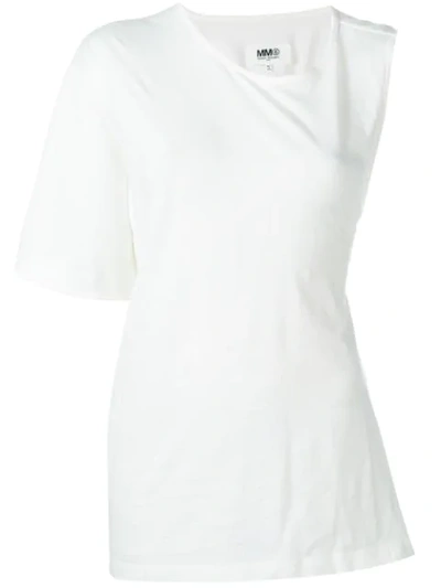 Mm6 Maison Margiela Asymmetric T-shirt In White