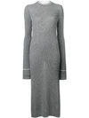 Maison Margiela Long Knitted Dress In Grey