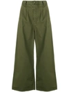 Mm6 Maison Margiela Cropped Palazzo Pants In Green