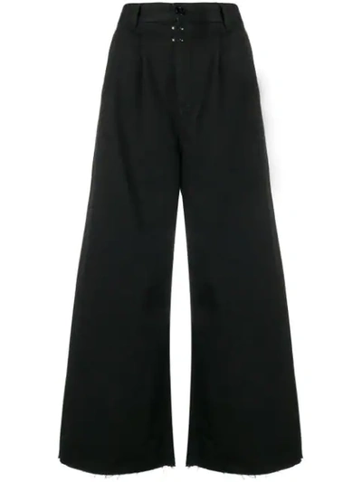 Mm6 Maison Margiela Cropped Palazzo Pants In Black