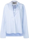 Mm6 Maison Margiela Oversized Top In Blue