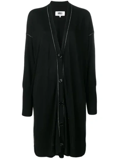 Mm6 Maison Margiela Contrast Stitch Cardi-coat In Black