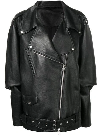 Maison Margiela Oversized Biker Jacket In Black