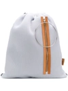 Mm6 Maison Margiela Mesh Drawstring Backpack In White