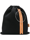 Mm6 Maison Margiela Mesh Drawstring Backpack In Black