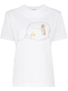 Ganni Harris Cat-print Cotton-jersey T-shirt In White