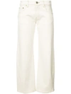 Khaite Wendell Cropped Wide Leg Jeans In White