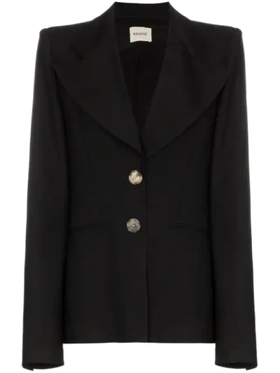 Khaite Alexis Oversized Lapels Blazer Jacket In Black