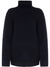 Totême Cambridge Wool And Cashmere Roll Neck Jumper In Blue