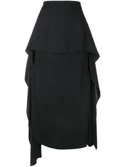 Jw Anderson Draped Side Asymmetrical Skirt In 999 Black