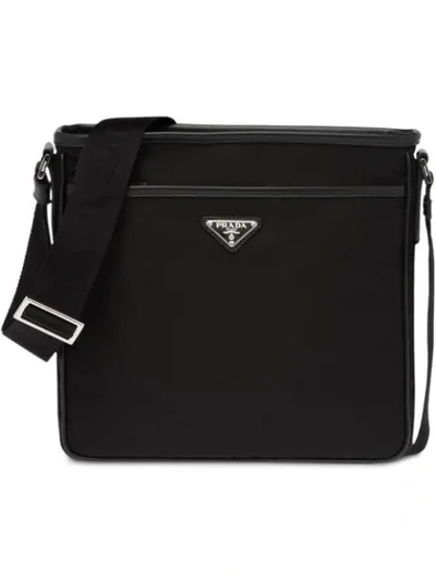 Prada Nylon Messenger Bag In F0002 Black