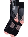 Prada Geometric Motif Socks In Black