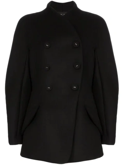 Proenza Schouler Double-breasted Hourglass Wool-cashmere Coat In Black