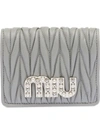 Miu Miu Matelassé Wallet In Grey