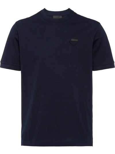 Prada Piqué T-shirt In Blue