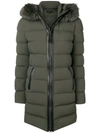 Mackage Fox Fur Hooded Padded Coat - Green