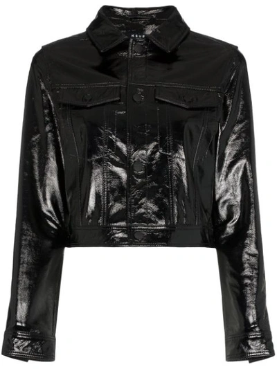 Ksubi A2b Textured Patent-leather Jacket In Black