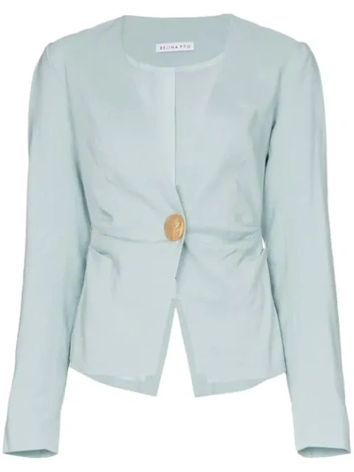 Rejina Pyo Oversized Button Blazer Jacket In Blue