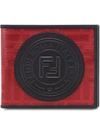 Fendi Glazed Jacquard Billfold Wallet In Red