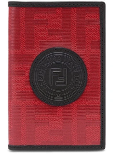 Fendi Jacquard Vertical Card Case - Red