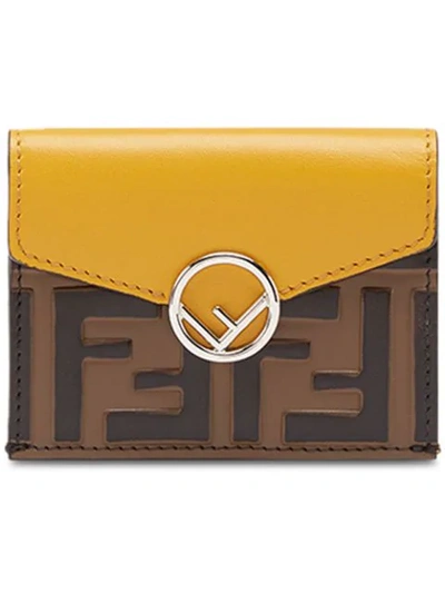Fendi Ff Micro Trifold Wallet - Brown