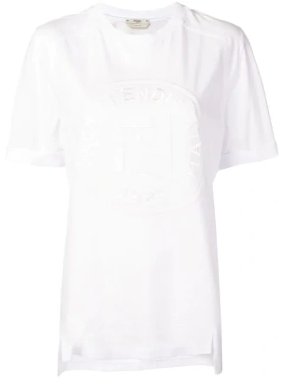 Fendi Logo Patch T-shirt In White