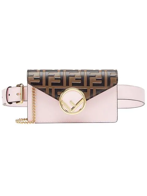 Fendi Belt Bag Pink Leather Ff In Brown | ModeSens