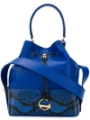 Emilio Pucci Blue Elaphe Bonita Bucket Bag