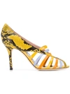 Emilio Pucci Yellow Elaphe Strappy Sandals