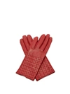 Bottega Veneta Intrecciato Leather Gloves In Red