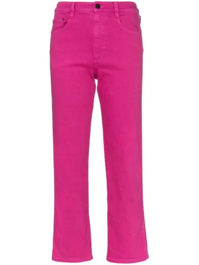 Simon Miller Cropped High-rise Straight-leg Jeans In Pink