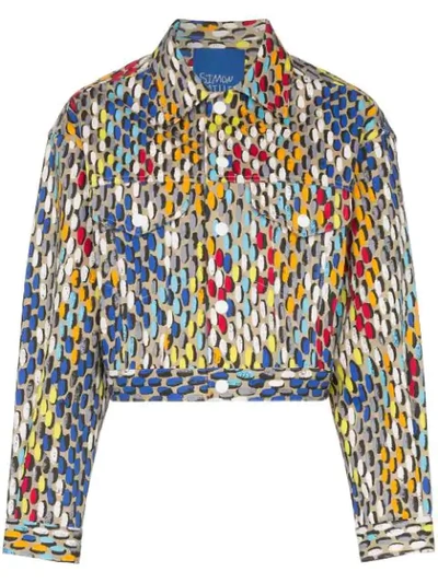 Simon Miller Graphic Printed Cropped Jacket In 10044 Multicoloured