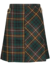 Burberry Tartan Wool Mini Kilt In Green