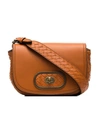 Bottega Veneta Brown Luna Leather Shoulder Bag In Orange