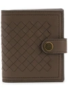 Bottega Veneta Intrecciato Snap Wallet In Grey